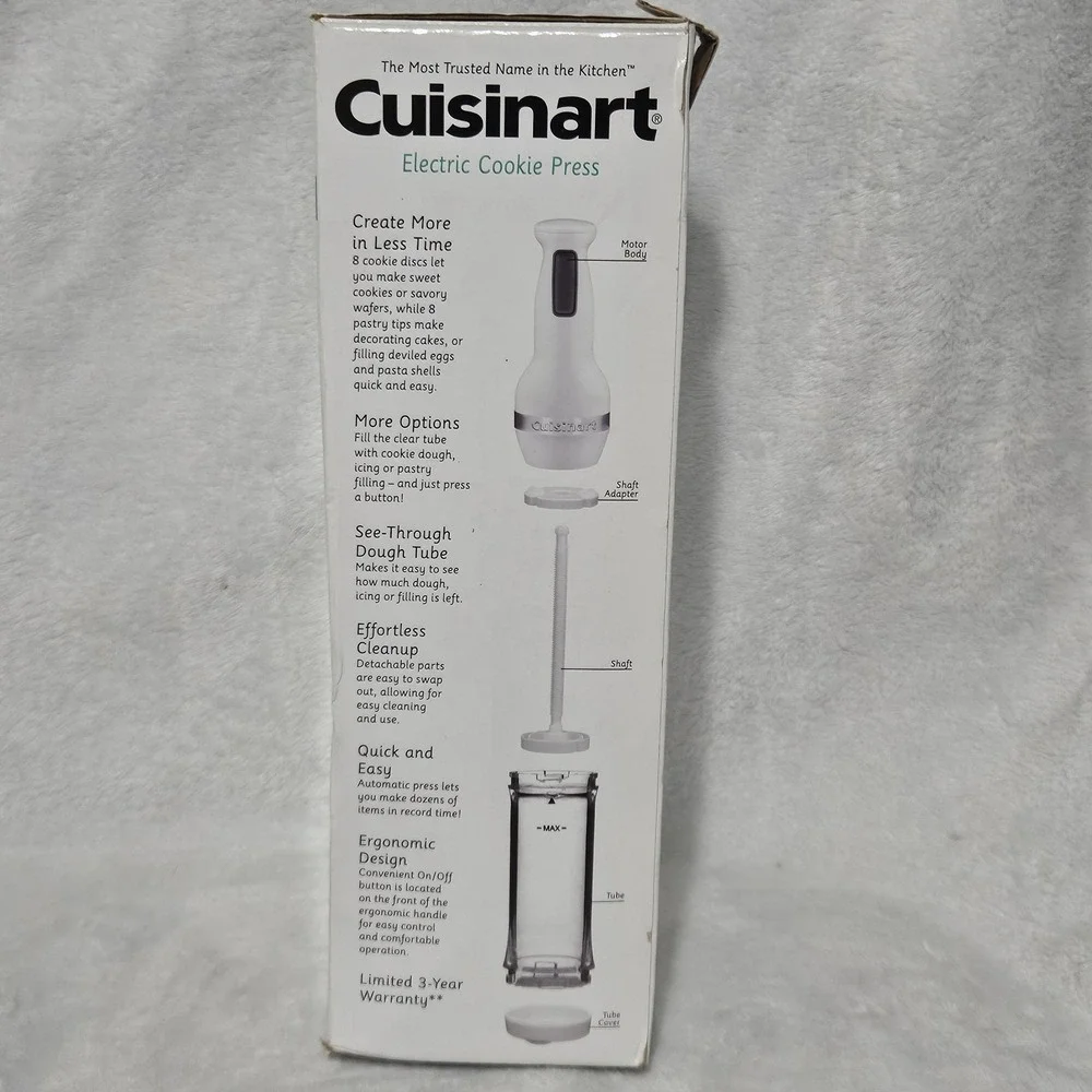 Cuisinart Electric Cookie Press CCP-20 8 Discs 8 Tips‎ COMPLETE